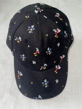 Disney MINISO Mickey Mouse Sports Soccer Baseball Cap Hat Black Adjustable 54cm
